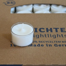 Lade das Bild in den Galerie-Viewer, 50er Set Teelichter, Farbe "Offwhite" Geschenkgutschein Kunsthandel Rueckeshaeuser
