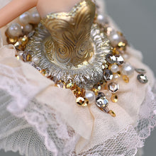 Lade das Bild in den Galerie-Viewer, Ballerina in goldenem/zartrosa Ballettkleid / ein Bein nach oben Weihnachtsbaumschmuck Kunsthandel Rueckeshaeuser