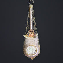 Lade das Bild in den Galerie-Viewer, Ballon mit Reflex und Engelsköpfchen mit hellen Flügeln Mundgeblasener Weihnachtsschmuck Kunsthandel Rueckeshaeuser