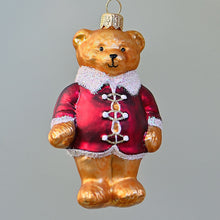 Lade das Bild in den Galerie-Viewer, Bär Mundgeblasener Weihnachtsschmuck Kunsthandel Rueckeshaeuser