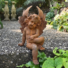 Lade das Bild in den Galerie-Viewer, Bezaubernder, sitzender Engel Gartendekoration Kunsthandel Rueckeshaeuser