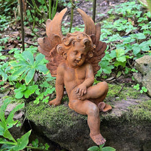 Lade das Bild in den Galerie-Viewer, Bezaubernder, sitzender Engel Gartendekoration Kunsthandel Rueckeshaeuser