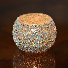 Lade das Bild in den Galerie-Viewer, Bezauberndes kleines Windlicht "Silver-Diamond" Windlicht Kunsthandel Rueckeshaeuser