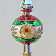 Lade das Bild in den Galerie-Viewer, Christbaumspitze aus Lauscha mit 3 Reflexen Mundgeblasener Weihnachtsschmuck Kunsthandel Rueckeshaeuser