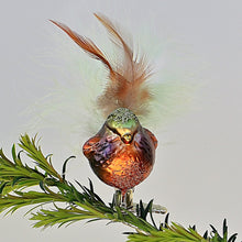 Lade das Bild in den Galerie-Viewer, Dompfaff auf Clip Mundgeblasener Weihnachtsschmuck Kunsthandel Rueckeshaeuser