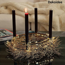 Lade das Bild in den Galerie-Viewer, Edles Adventskranz-Set aus drei Teilen mit LED Beleuchtung Weihnachtsdekoration Kunsthandel Rueckeshaeuser