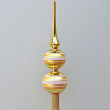 Lade das Bild in den Galerie-Viewer, Elegante Christbaumspitze / gold glänzend und gold matt Mundgeblasener Weihnachtsschmuck Kunsthandel Rueckeshaeuser