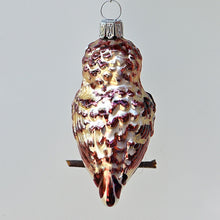 Lade das Bild in den Galerie-Viewer, Eule auf einem Zweig, zum Hängen Mundgeblasener Weihnachtsschmuck Kunsthandel Rueckeshaeuser