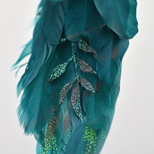 Lade das Bild in den Galerie-Viewer, Exotischer Pfau auf Clip, 36 cm Weihnachtsbaumschmuck Kunsthandel Rueckeshaeuser