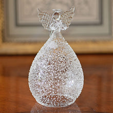 Lade das Bild in den Galerie-Viewer, Glasengel "Crush" mit Buch, 17 cm Weihnachtsdekoration Kunsthandel Rueckeshaeuser