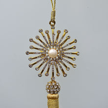 Lade das Bild in den Galerie-Viewer, Goldene Quaste mit Juwelenstern Weihnachtsbaumschmuck Kunsthandel Rueckeshaeuser