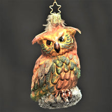 Lade das Bild in den Galerie-Viewer, Große Eule Mundgeblasener Weihnachtsschmuck Kunsthandel Rueckeshaeuser