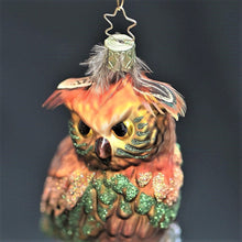 Lade das Bild in den Galerie-Viewer, Große Eule Mundgeblasener Weihnachtsschmuck Kunsthandel Rueckeshaeuser