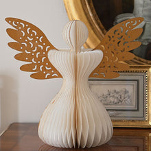 Lade das Bild in den Galerie-Viewer, Großer Weihnachtsengel aus Papier Weihnachtsdekoration Kunsthandel Rueckeshaeuser