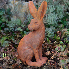 Lade das Bild in den Galerie-Viewer, Hübscher Feldhase aus Gusseisen Gartendekoration Kunsthandel Rueckeshaeuser