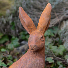 Lade das Bild in den Galerie-Viewer, Hübscher Feldhase aus Gusseisen Gartendekoration Kunsthandel Rueckeshaeuser