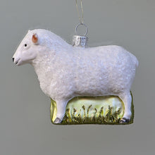 Lade das Bild in den Galerie-Viewer, Hübsches Schaf Mundgeblasener Weihnachtsschmuck Kunsthandel Rueckeshaeuser