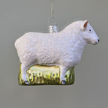 Lade das Bild in den Galerie-Viewer, Hübsches Schaf Mundgeblasener Weihnachtsschmuck Kunsthandel Rueckeshaeuser