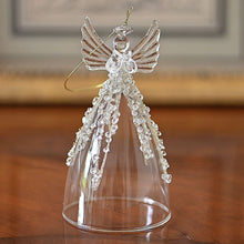 Lade das Bild in den Galerie-Viewer, Juwelen Glasengel mit Buch, 13 cm Weihnachtsdekoration Kunsthandel Rueckeshaeuser