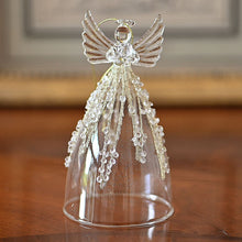 Lade das Bild in den Galerie-Viewer, Juwelen Glasengel mit Herz, 13 cm Weihnachtsdekoration Kunsthandel Rueckeshaeuser