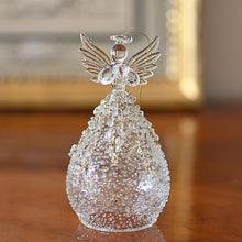 Lade das Bild in den Galerie-Viewer, Juwelen Glasengel mit Herz, 13 cm Weihnachtsdekoration Kunsthandel Rueckeshaeuser