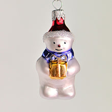 Lade das Bild in den Galerie-Viewer, Kleiner Schneemann Mundgeblasener Weihnachtsschmuck Kunsthandel Rueckeshaeuser