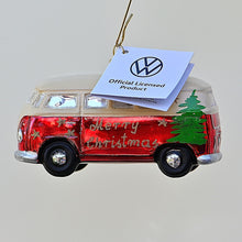 Lade das Bild in den Galerie-Viewer, Legendärer, weihnachtlicher VW Bus "Bulli" Mundgeblasener Weihnachtsschmuck Kunsthandel Rueckeshaeuser