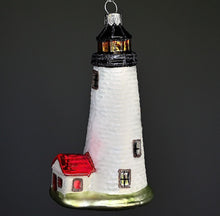 Lade das Bild in den Galerie-Viewer, Leuchtturm Mundgeblasener Weihnachtsschmuck Kunsthandel Rueckeshaeuser