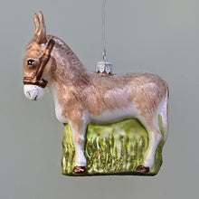 Lade das Bild in den Galerie-Viewer, Liebevolles Eselchen Mundgeblasener Weihnachtsschmuck Kunsthandel Rueckeshaeuser