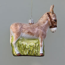 Lade das Bild in den Galerie-Viewer, Liebevolles Eselchen Mundgeblasener Weihnachtsschmuck Kunsthandel Rueckeshaeuser