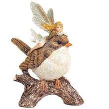 Lade das Bild in den Galerie-Viewer, Märchenhafte Fee, auf einem Vogel liegend Weihnachtsbaumschmuck Kunsthandel Rueckeshaeuser