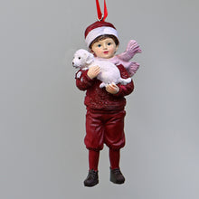 Lade das Bild in den Galerie-Viewer, Nostalgiekinder / Junge mit jungem Hund Weihnachtsbaumschmuck Kunsthandel Rueckeshaeuser