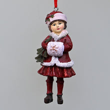 Lade das Bild in den Galerie-Viewer, Nostalgiekinder / Mädchen mit Muff Weihnachtsbaumschmuck Kunsthandel Rueckeshaeuser