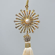 Lade das Bild in den Galerie-Viewer, Quaste mit Juwelenstern elfenbein Weihnachtsbaumschmuck Kunsthandel Rueckeshaeuser