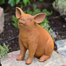 Lade das Bild in den Galerie-Viewer, Reizendes Schweinchen Gartendekoration Kunsthandel Rueckeshaeuser