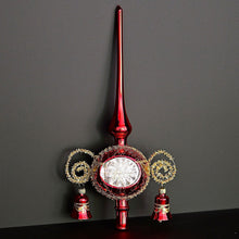 Lade das Bild in den Galerie-Viewer, Rote, traditionelle Christbaumspitze aus Lauscha Mundgeblasener Weihnachtsschmuck Kunsthandel Rueckeshaeuser