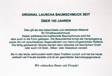 Lade das Bild in den Galerie-Viewer, Roter Stern mit Engelsköpfchen, blauer Flügel Mundgeblasener Weihnachtsschmuck Kunsthandel Rueckeshaeuser