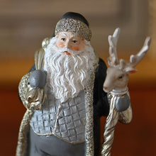 Lade das Bild in den Galerie-Viewer, Santa mit Hirschstab, Höhe XX cm Mundgeblasener Weihnachtsschmuck Kunsthandel Rueckeshaeuser