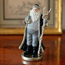Lade das Bild in den Galerie-Viewer, Santa mit Hirschstab, Höhe XX cm Mundgeblasener Weihnachtsschmuck Kunsthandel Rueckeshaeuser