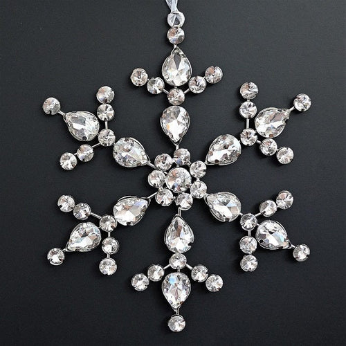Silberne Diamant Schneeflocke 15 cm Weihnachtsbaumschmuck Kunsthandel Rueckeshaeuser