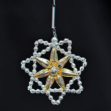 Lade das Bild in den Galerie-Viewer, Stern aus Gablonz in silber und gold X cm Mundgeblasener Weihnachtsschmuck Kunsthandel Rueckeshaeuser
