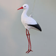 Lade das Bild in den Galerie-Viewer, Storch Mundgeblasener Weihnachtsschmuck Kunsthandel Rueckeshaeuser