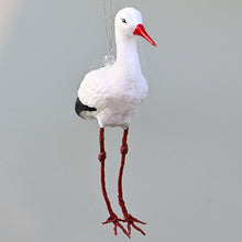 Lade das Bild in den Galerie-Viewer, Storch Mundgeblasener Weihnachtsschmuck Kunsthandel Rueckeshaeuser