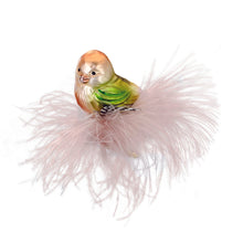 Lade das Bild in den Galerie-Viewer, Vögelchen "Frühlingsgesang" auf Clip Mundgeblasener Weihnachtsschmuck Kunsthandel Rueckeshaeuser