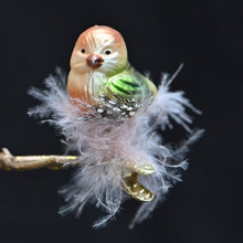 Lade das Bild in den Galerie-Viewer, Vögelchen "Frühlingsgesang" auf Clip Mundgeblasener Weihnachtsschmuck Kunsthandel Rueckeshaeuser