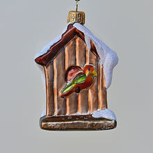 Lade das Bild in den Galerie-Viewer, Vogelhäuschen Mundgeblasener Weihnachtsschmuck Kunsthandel Rueckeshaeuser