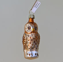 Lade das Bild in den Galerie-Viewer, Waldkauz zum Hängen Mundgeblasener Weihnachtsschmuck Kunsthandel Rueckeshaeuser