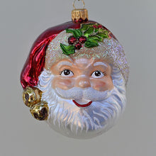 Lade das Bild in den Galerie-Viewer, Wunderschöner Santa Kopf Mundgeblasener Weihnachtsschmuck Kunsthandel Rueckeshaeuser