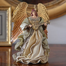 Lade das Bild in den Galerie-Viewer, Wundervoller Engel mit Mandoline, Höhe 30 cm Weihnachtsdekoration Kunsthandel Rueckeshaeuser