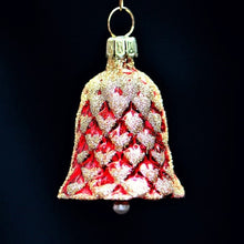 Lade das Bild in den Galerie-Viewer, Zapfenglocke / rot gold Mundgeblasener Weihnachtsschmuck Kunsthandel Rueckeshaeuser